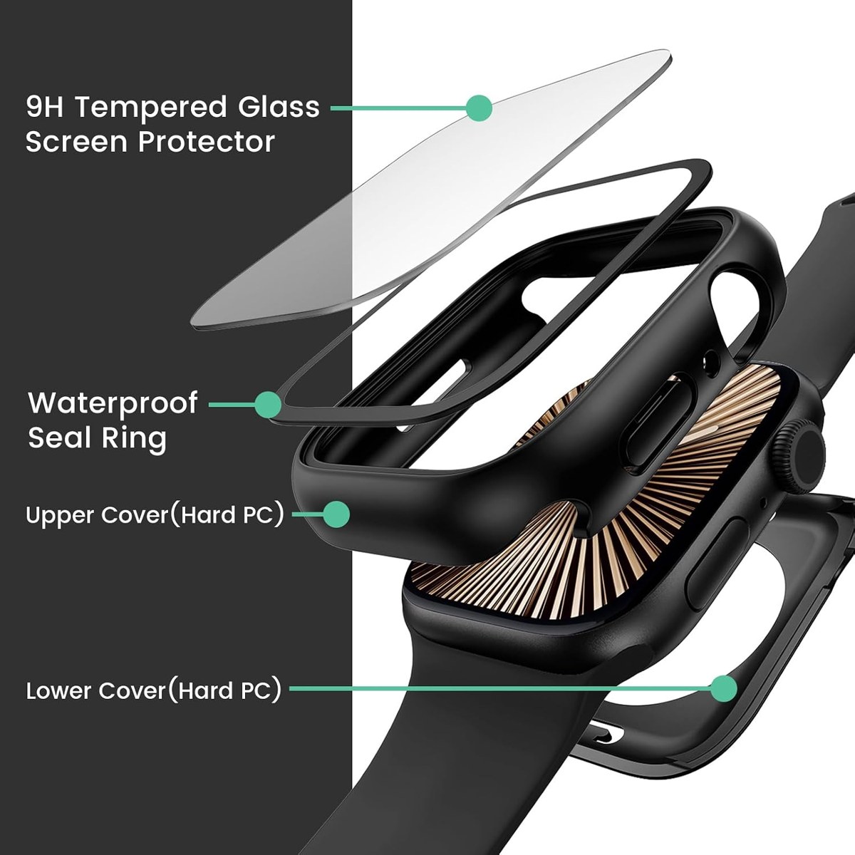 Goton 360° Case with Screen Protector for Apple Watch photo 4