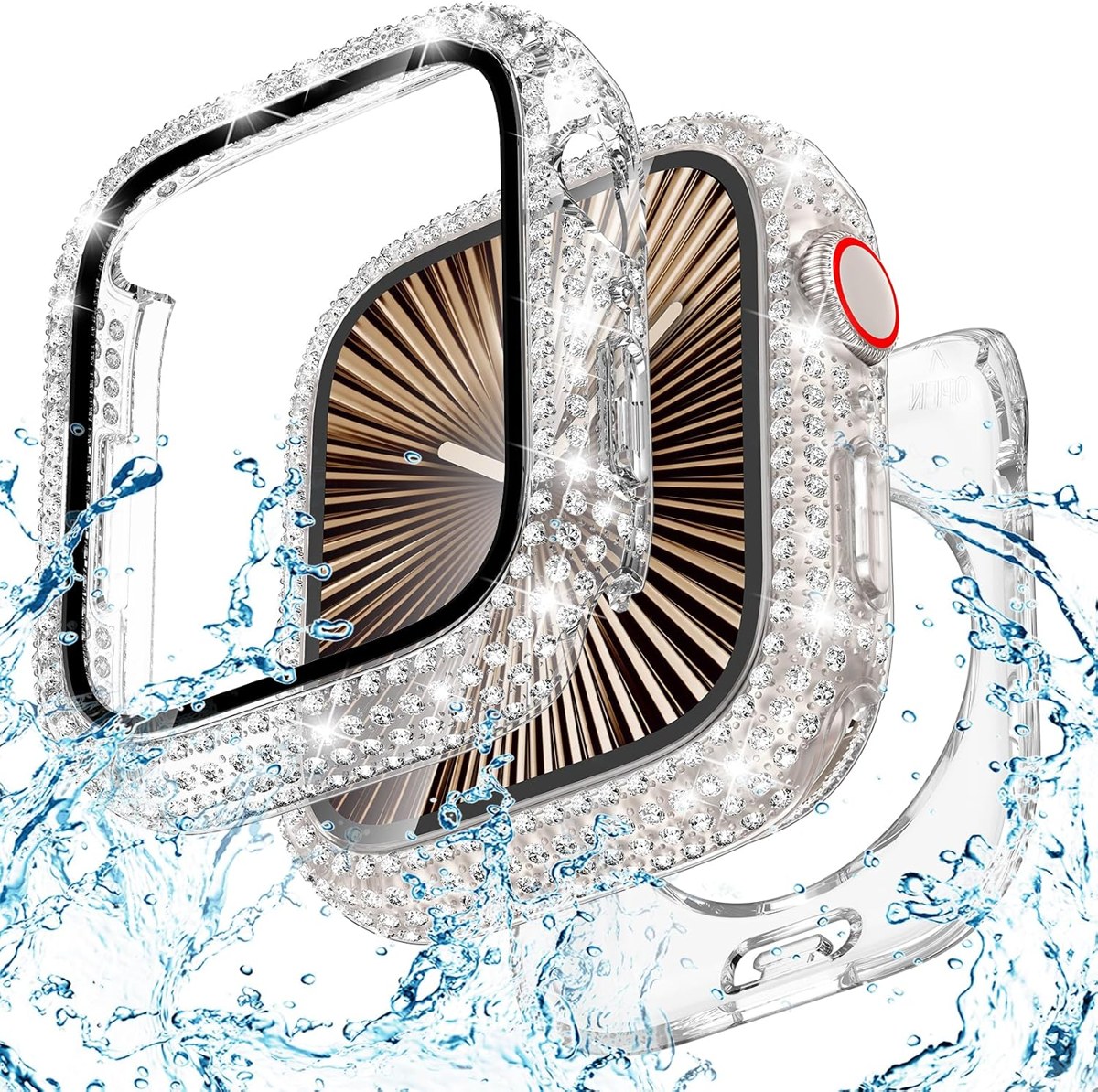 Goton Bling Waterproof Case with Glass for Apple Watch
