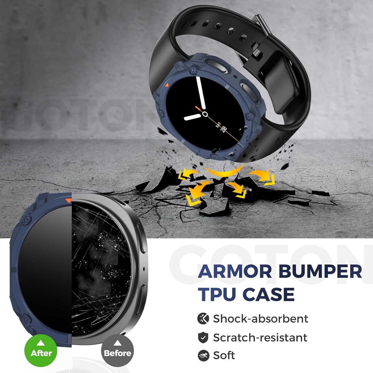 Goton Galaxy Watch 8 & 9 TPU Case with 2 Glasses photo 3
