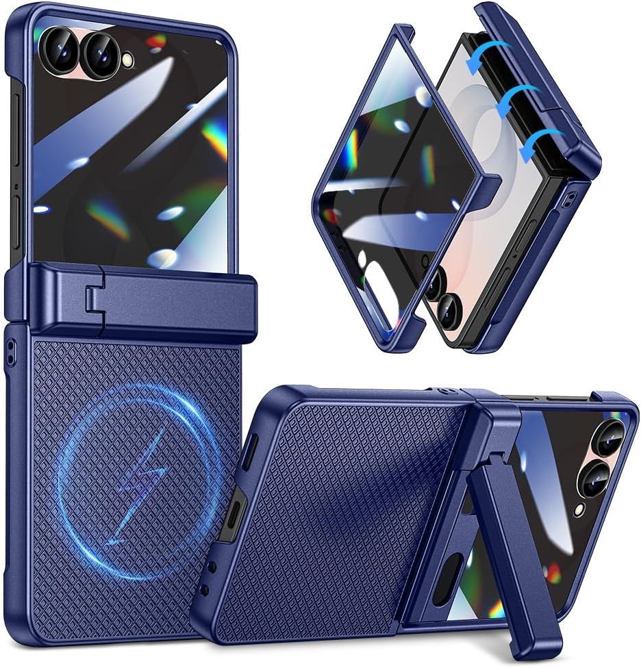 Goton Magnetic Galaxy Z Flip Case with Hidden Kickstand
