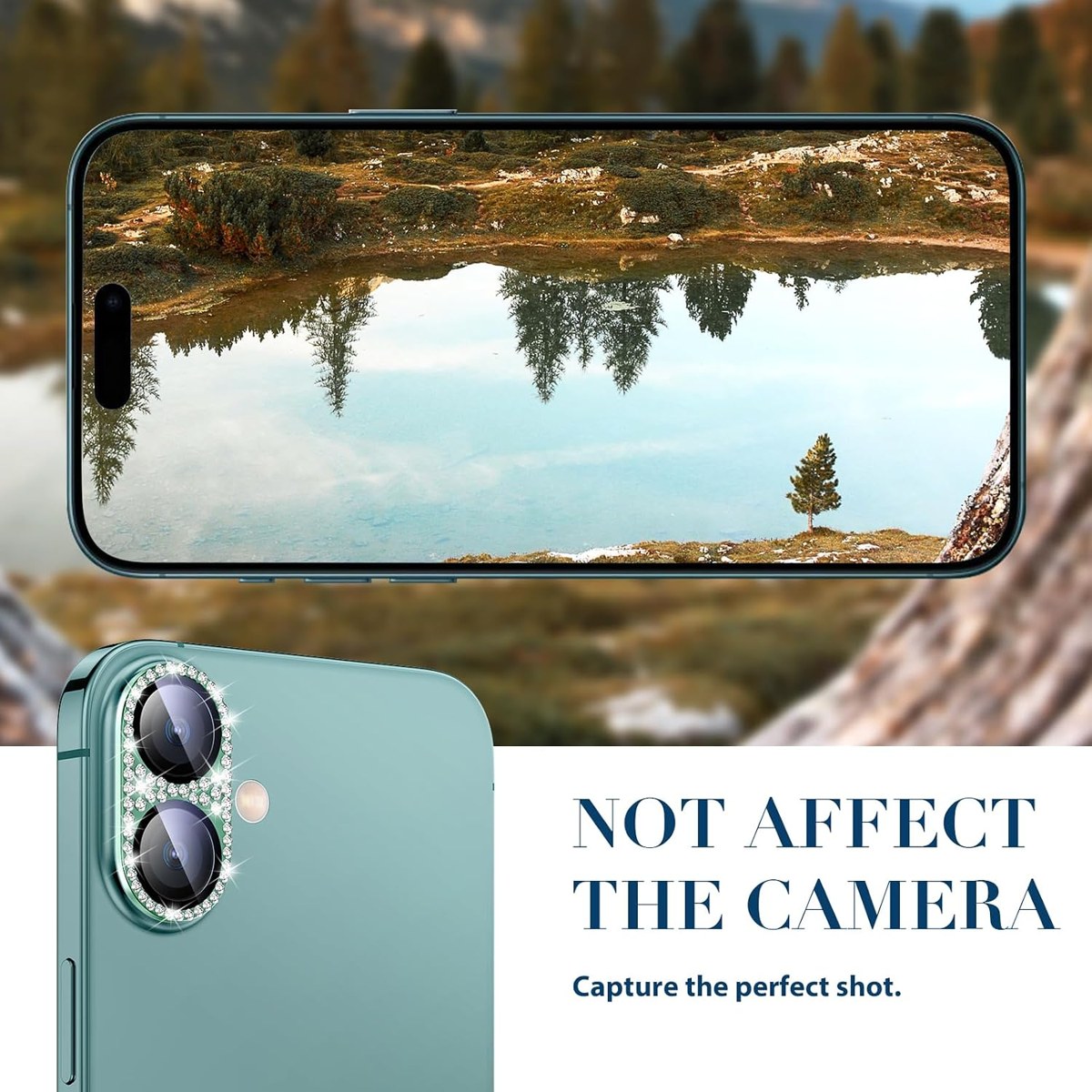 Goton Bling Glitter Lens Protector for iPhone 16 and 15 photo 6