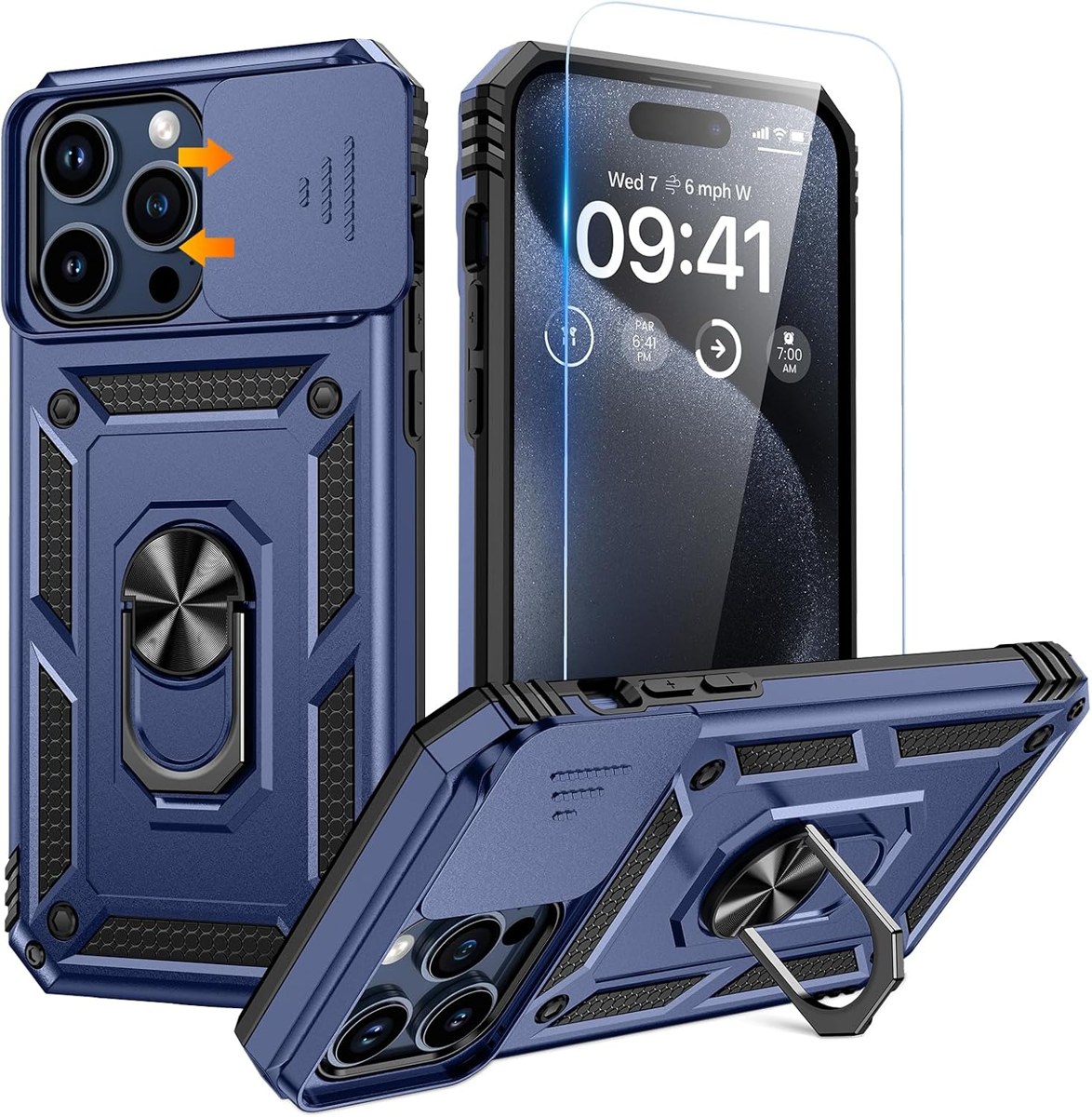 Goton Slide Camera Case with Ring Stand and Screen Protector