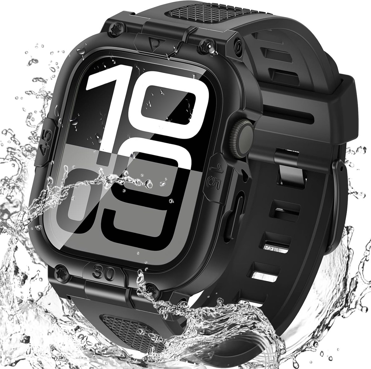 Goton 3-in-1 Waterproof Case with Band for Apple Watch